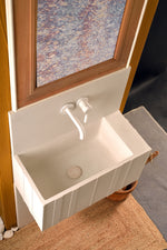 Handmade Off White Concrete Wall-Mounted Washbasin with Backsplash - Bespoke Collection - robertotiranti.shop