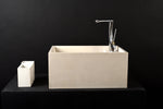 Custom Size Light Ivory Concrete Square Sink – Bespoke Minimal Modern Design - robertotiranti.shop