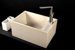 Custom Size Light Ivory Concrete Square Sink – Bespoke Minimal Modern Design - robertotiranti.shop