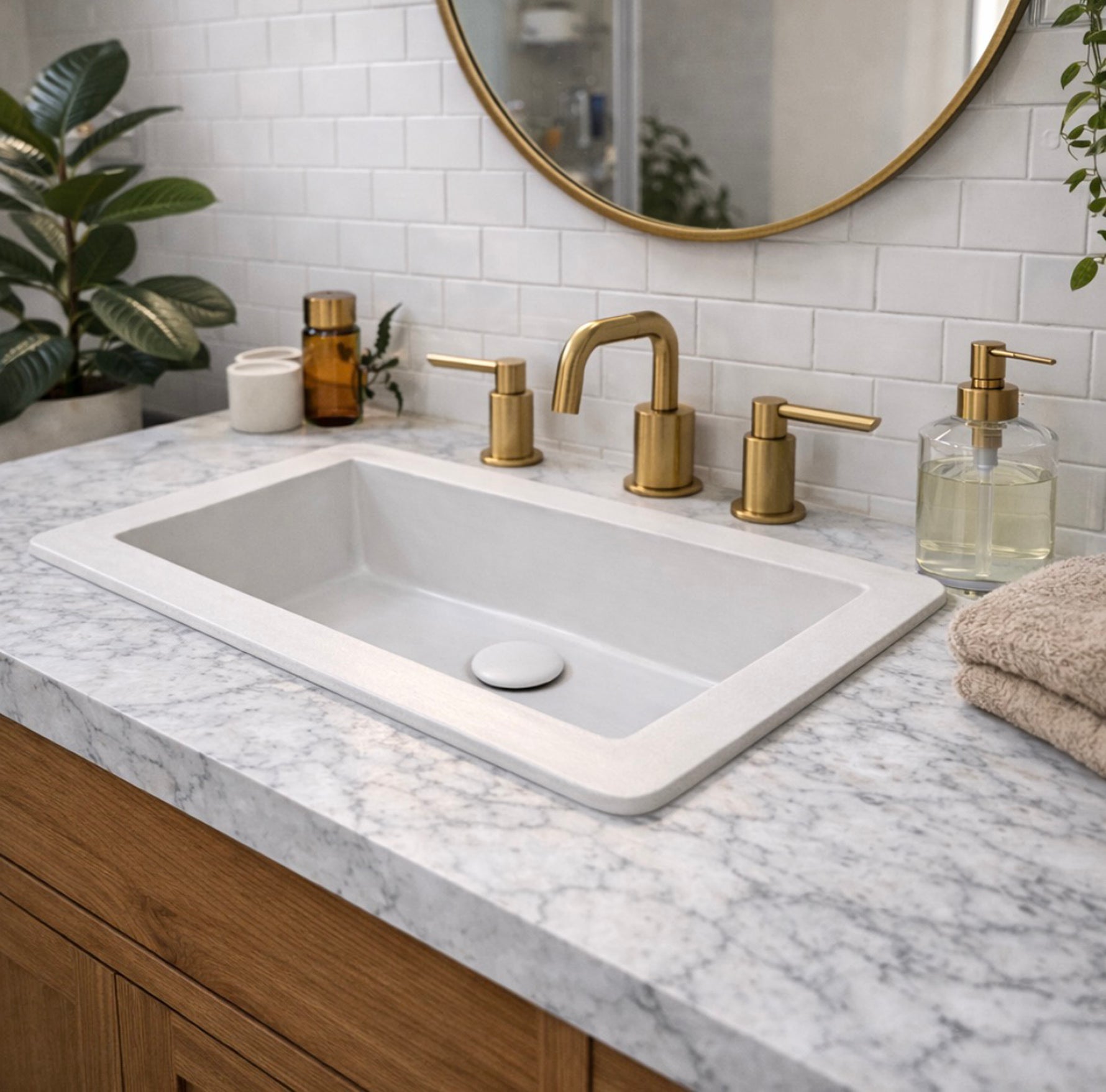 Drop-In Concrete Sink – Off-White Satin Finish - robertotiranti.shop