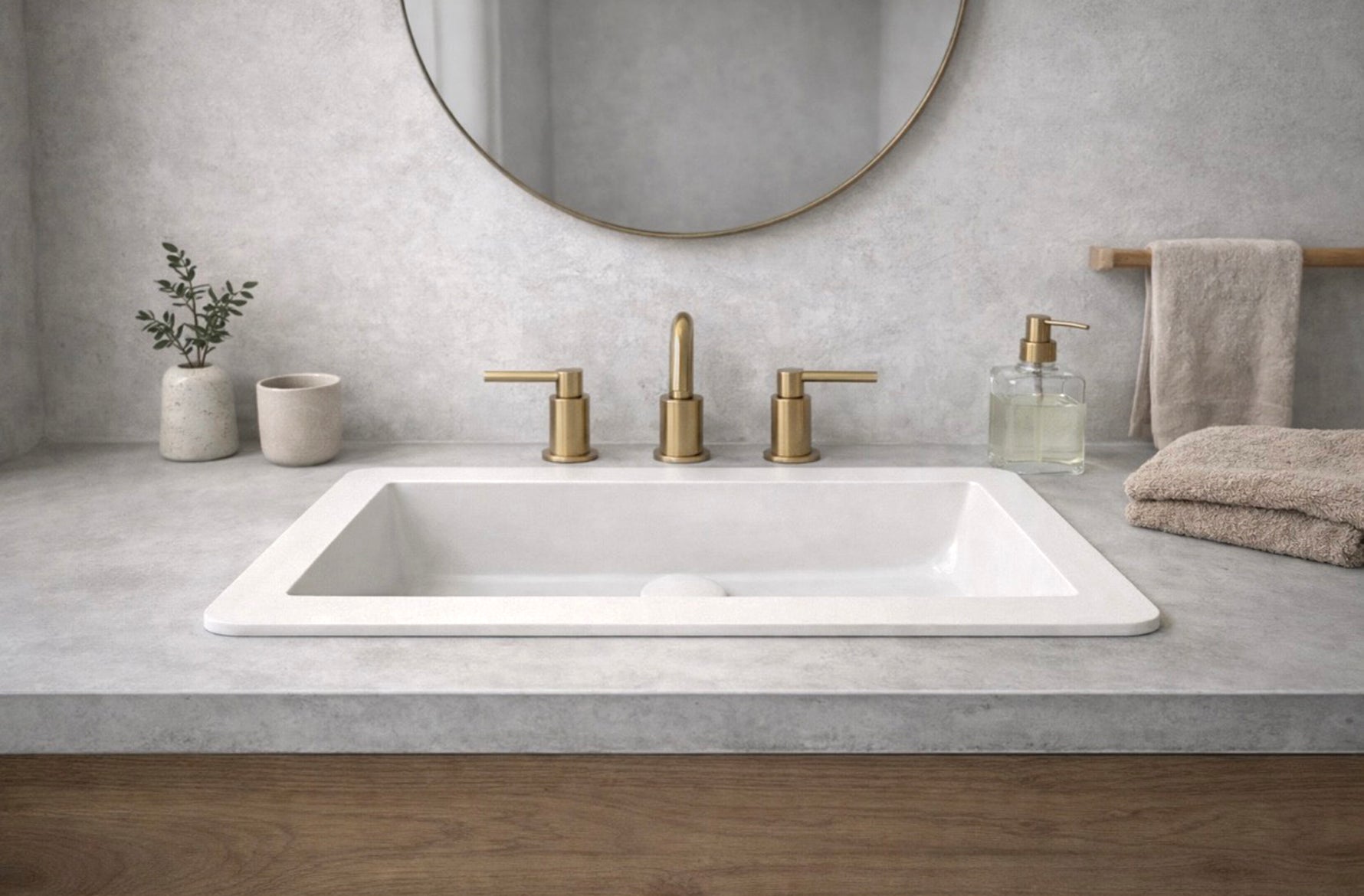 Drop-In Concrete Sink – Off-White Satin Finish - robertotiranti.shop