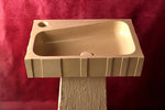 Epitomi – Sculptural Sand Concrete Pedestal Sink | Statement Freestanding Basin | Handmade in Greece - robertotiranti.shop
