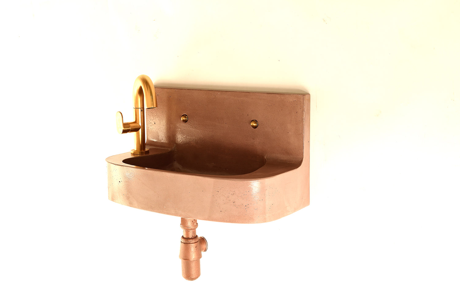 Vintage-Inspired Wall-Mounted Concrete Sink – Dust Brown Finish - LUTIL Sink