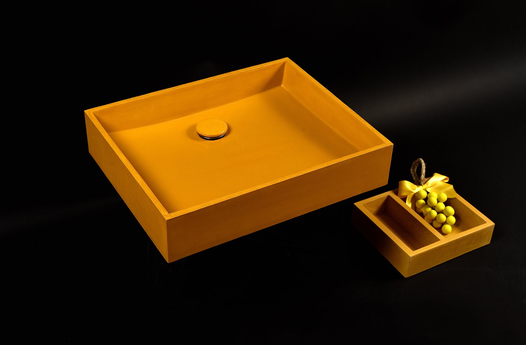 Plint 50 Concrete Sink – Minimal Square Bathroom Basin | Handmade Modern Vanity Sink - robertotiranti.shop