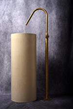 Stilion Handmade Ivory Concrete Freestanding Sink with Brushed Bronze Faucet - robertotiranti.shop