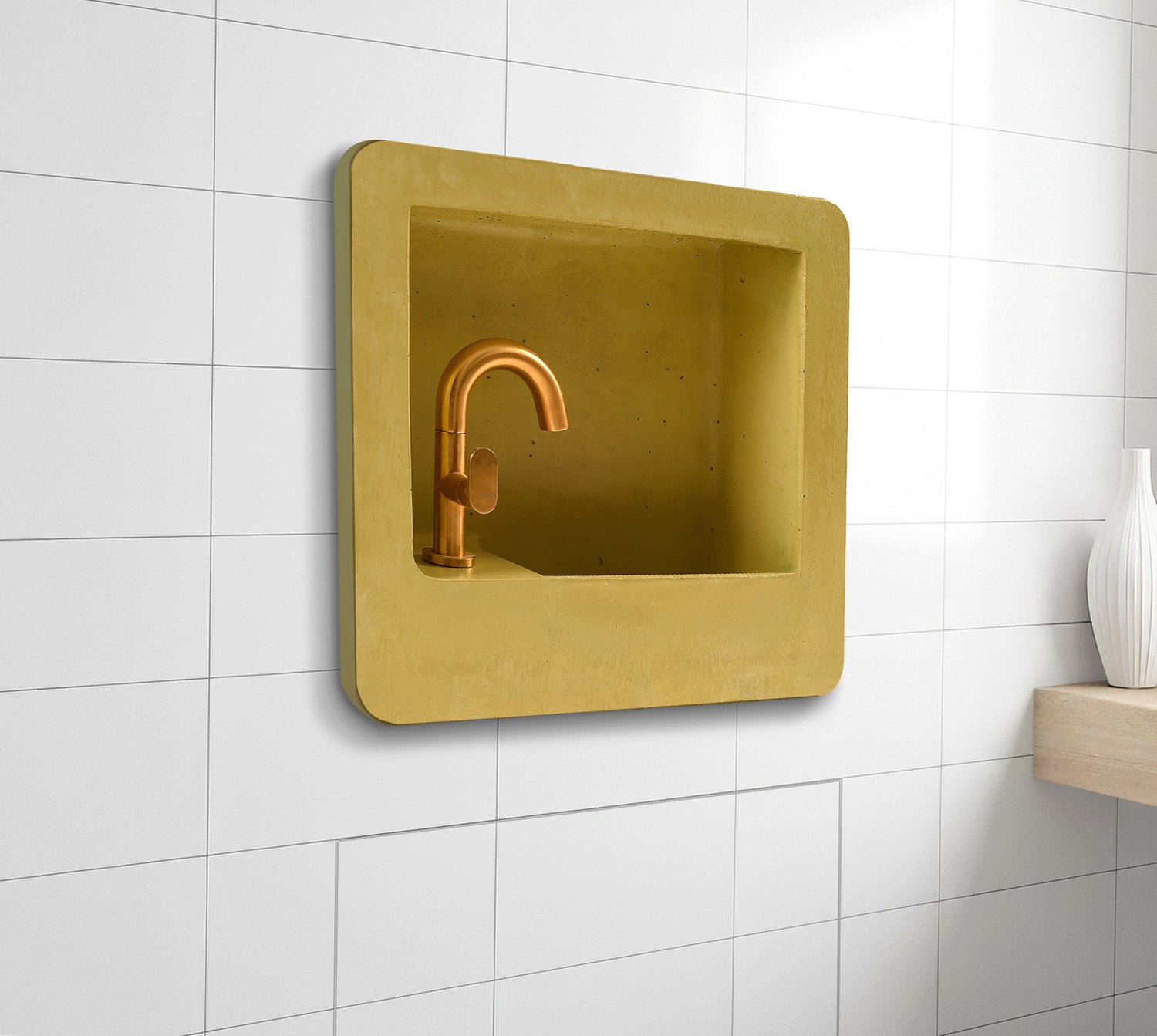 The Tiranti Sink – Handmade Concrete Bathroom Sink | Minimal Wall-Mounted Design | Architectural Modern Basin