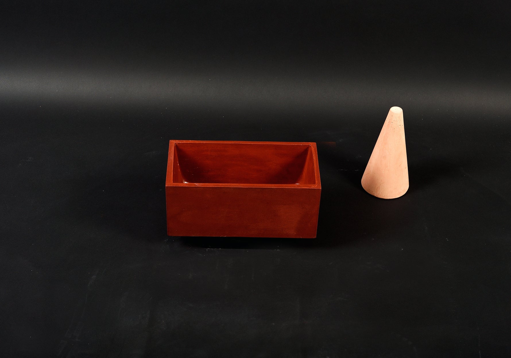 Handmade Concrete Vessel Sink, Red Rectangular Basin ,Bespoke Compact Powder Room Vanity - robertotiranti.shop