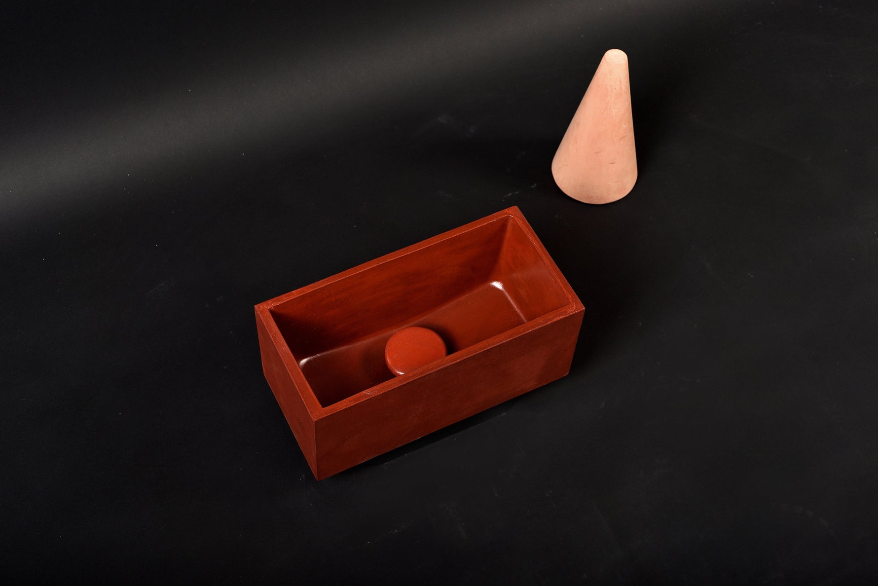 Handmade Concrete Vessel Sink, Red Rectangular Basin ,Bespoke Compact Powder Room Vanity - robertotiranti.shop