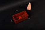 Handmade Concrete Vessel Sink, Red Rectangular Basin ,Bespoke Compact Powder Room Vanity - robertotiranti.shop