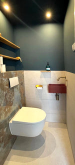Handmade Concrete Vessel Sink, Red Rectangular Basin ,Bespoke Compact Powder Room Vanity - robertotiranti.shop