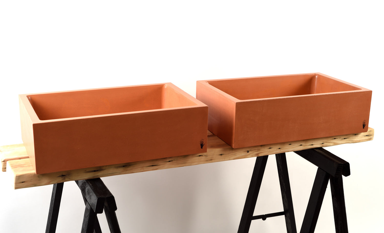 Witi Concrete Vessel Sink – Morocco Orange Handmade Vanity Basin – Modern Terracotta Washbasin