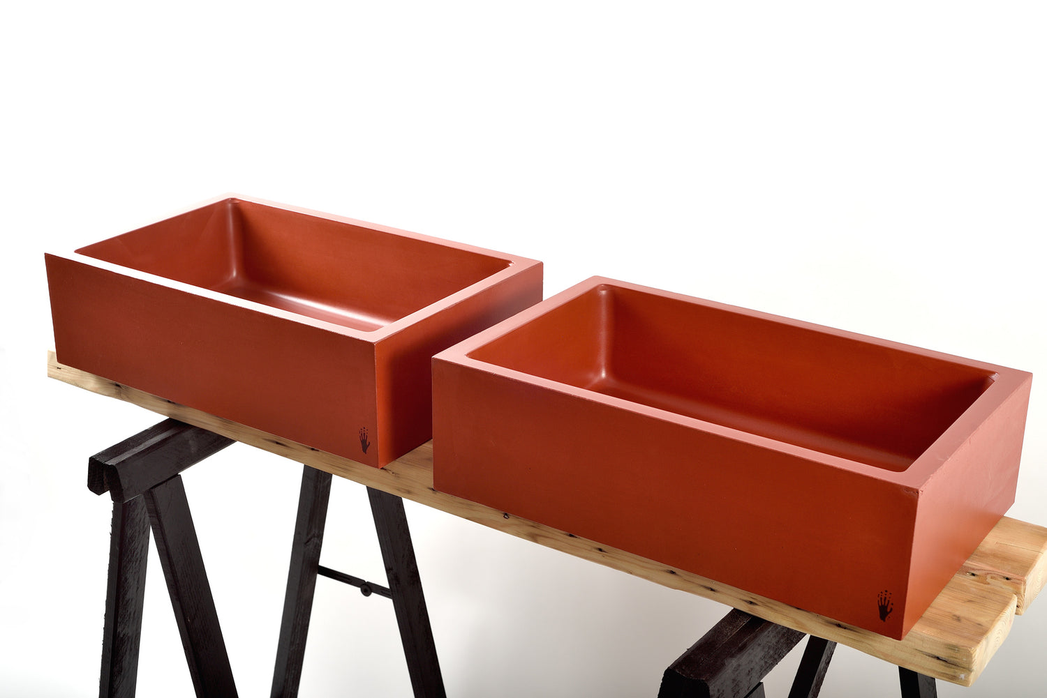 Witi Concrete Vessel Sink – Mature Red Handmade Vanity Basin – Modern Artisan Washbasin
