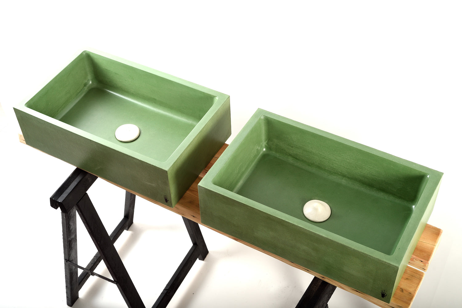 Witi Concrete Vessel Sink – Olive Leaf Green Aegean Inspired Vanity Basin