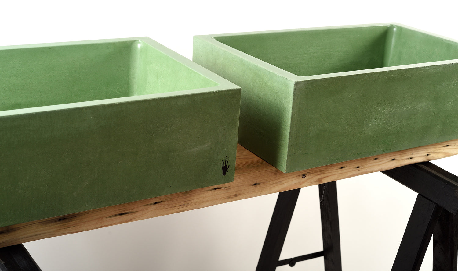 Witi Concrete Vessel Sink – Olive Leaf Green Aegean Inspired Vanity Basin