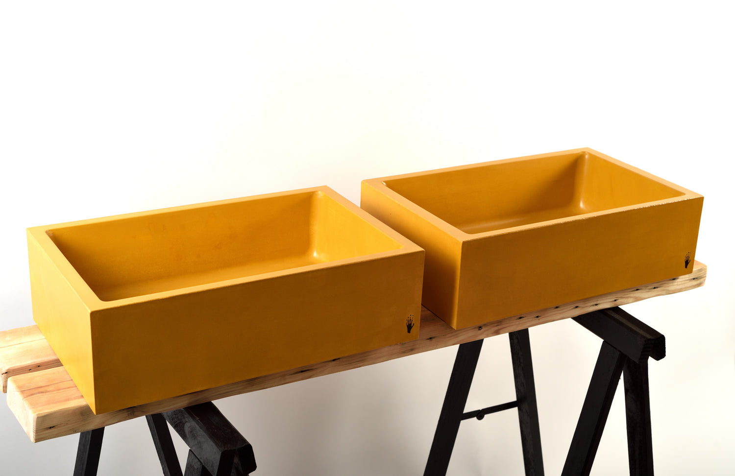 Witi Concrete Vessel Sink – Deep Corn Yellow Handmade Modern Vanity Basin