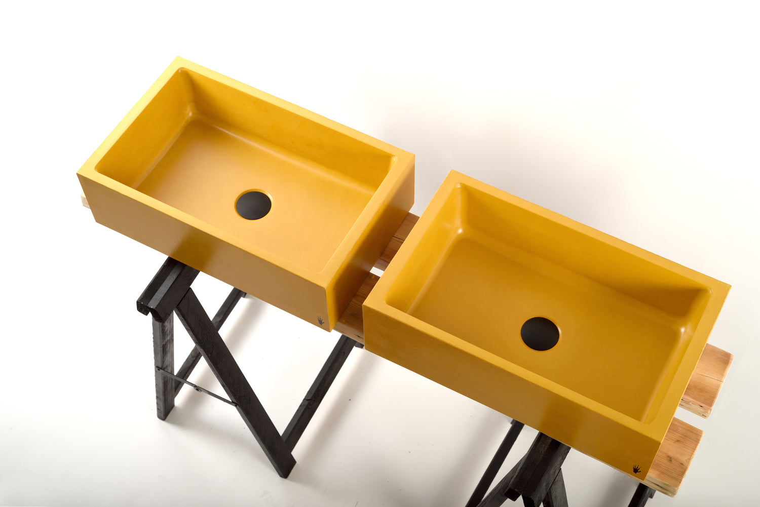 Witi Concrete Vessel Sink – Deep Corn Yellow Handmade Modern Vanity Basin