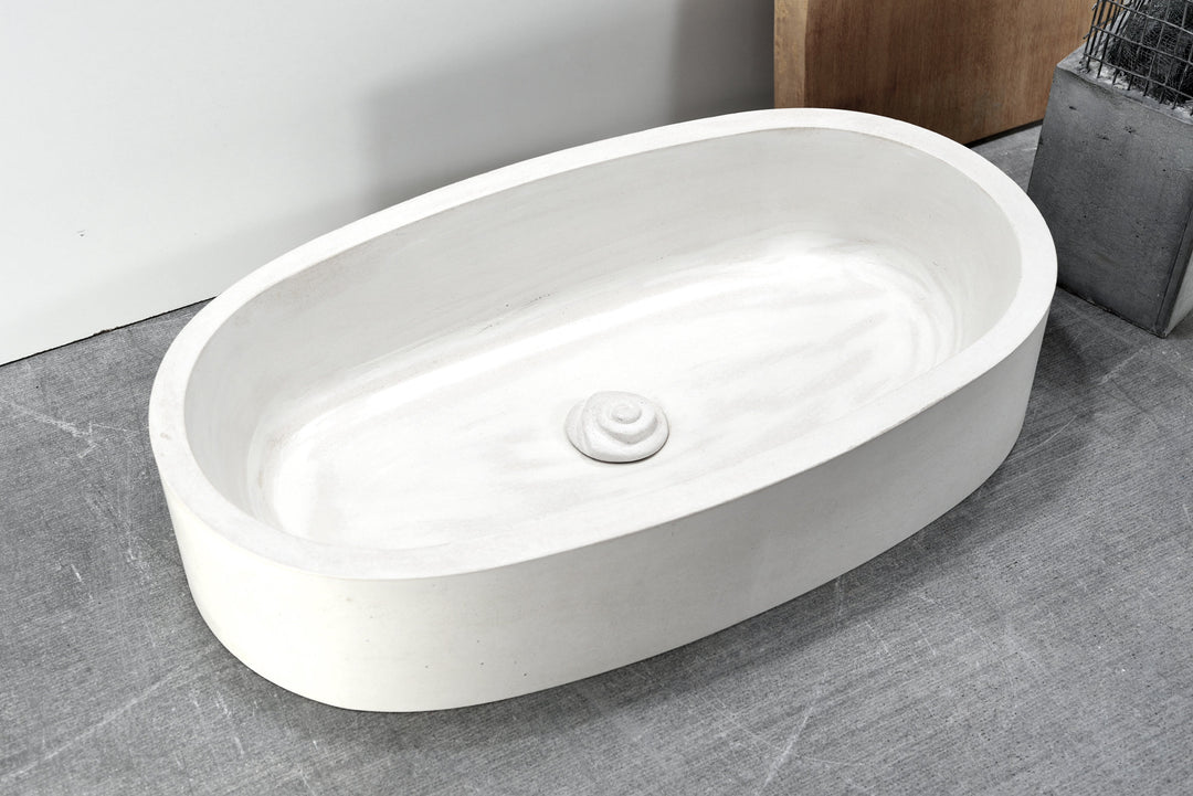 Lebek -  White Concrete Sink - robertotiranti.shop